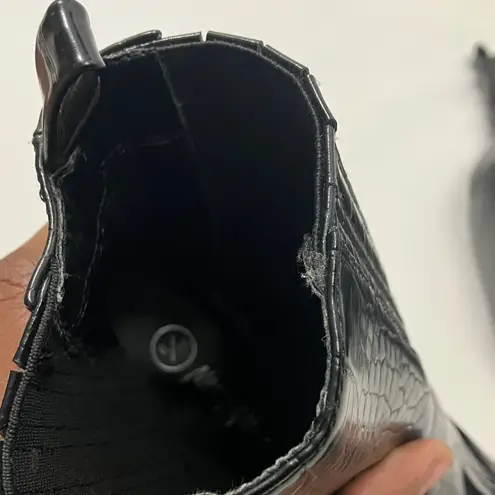 Nasty Gal  Elegant Black Croc-Embossed Ankle Boots Women’s Size 6