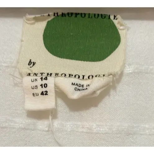 Anthropologie  White Flowy Lightweight Blouse Size 10. LTOP708