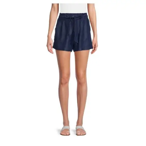 Time and Tru Womens XS Dark Wash Navy Blue Paperbag Tencel Shorts NWT
