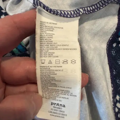 prAna Cali Racerback Dress Womens XS Blue Green Polyester Shelf Bra