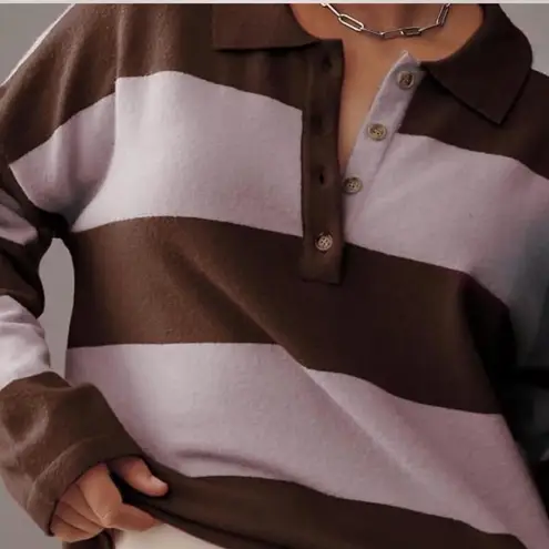 Striped Brown and Lavender Women's Rugby