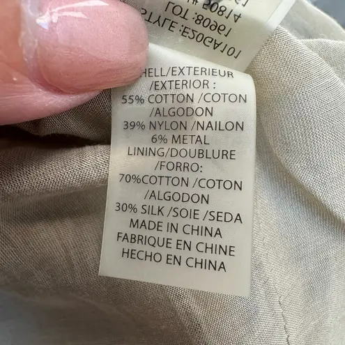 Elie Tahari Island Blue Chatham Snap Jacket Cotton Faille Pucker Detail Size S