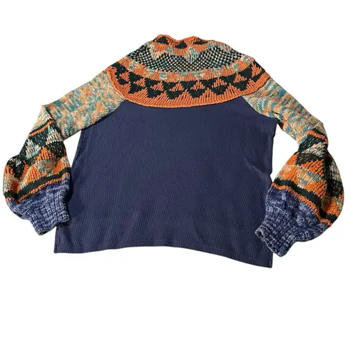 Free People  Swit the Small Stuff Sweater Navy Combo | XL