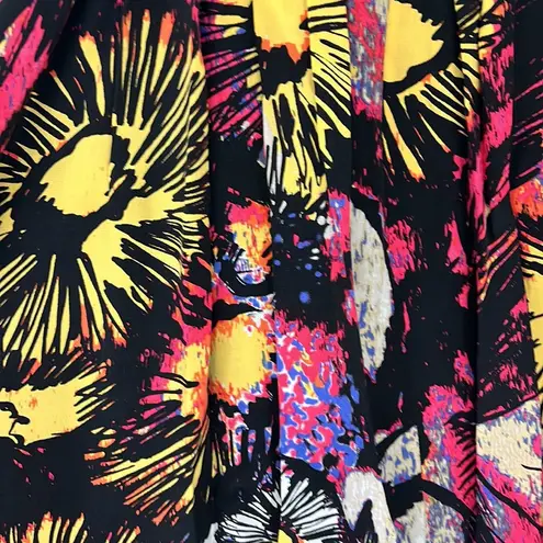 Plenty By Tracy Reese Anthro Silk Size 4 Black, Pink, Floral Strapless Dress