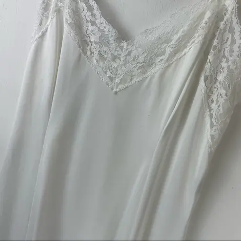 Vintage Union Made Wonder Maid Non Cling Slip Dress White Lace Nylon Sz 32 Small
