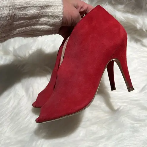 Halogen  Womens Pink V Shape Cut-Out Maverick Stiletto Slip On Booties 6M.  B66