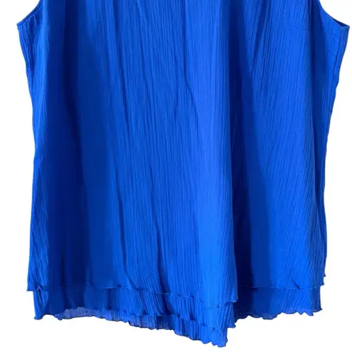 Soft Surroundings Siesta Key Scoop Neck Sleeveless Tank Top Sapphire Size XL NEW