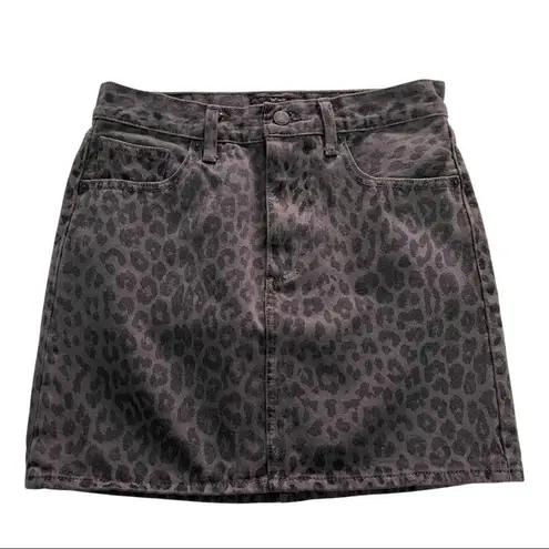 Lucky Brand  Old Favorite Cheetah Print  Denim Mini Skirt  Size 2/26