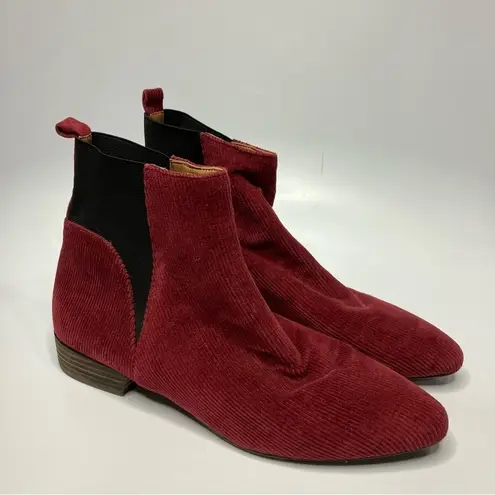 Lucky Brand Lucky‎ Brand Gleldo maroon corduroy ankle boots size 8.5
