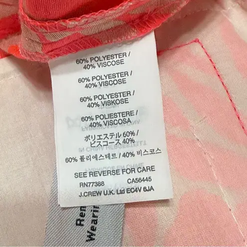 J.Crew  Plumeria Tropical Floral Jacquard Shorts Pink Coral Size 4