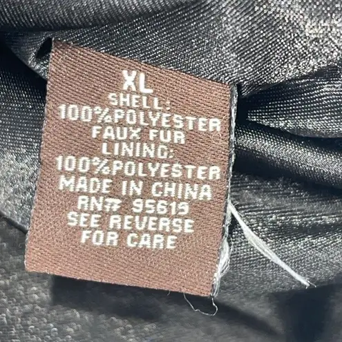 Fever Faux Fur Cropped Shrug Jacket Black Size XL