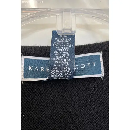 Karen Scott Black luxsoft button Up Black cardigan - Size S