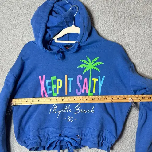 Myrtle Beach Hoodie Womens XL Blue Keep It Salty Long Sleeve Drawstring Hem