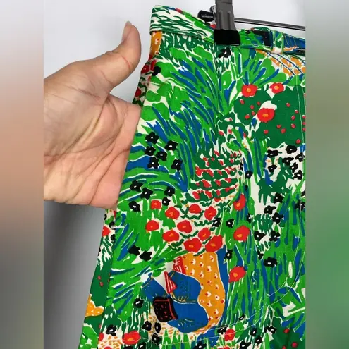 Vintage David Smith Farming Harvesting All Over Print Art to Wear Wrap Skirt Green Size 8