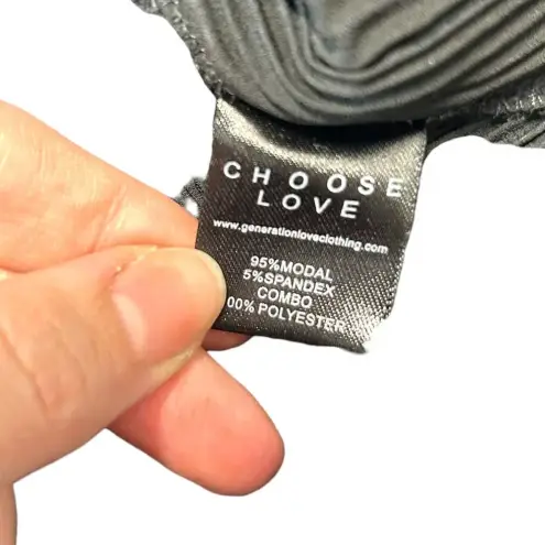 Generation Love Knit Pleated Hem Layered Long Sleeve Sweater Top Black Medium