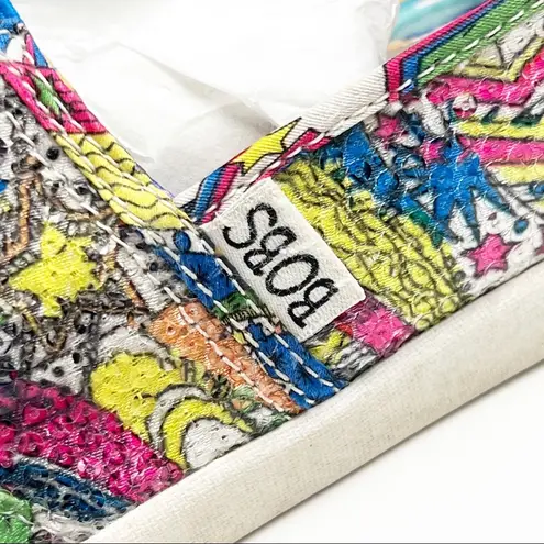 BOBS For Skechers Multicolor Sequin Graphic Canvas Slip On Shoes, Size 7
