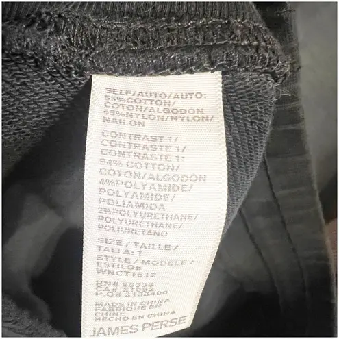 James Perse Women's Joggers Cotton Pants Black Ankle Cuffs Pockets Size 1