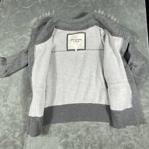 Abercrombie & Fitch VTG  Jacket Women Medium Gray Button Down Fleece Moose Chunky