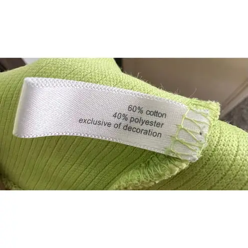 Essentials Lime Green Ribbed Hooded Quarter Zip Short Sleeve Shirt Size XXL