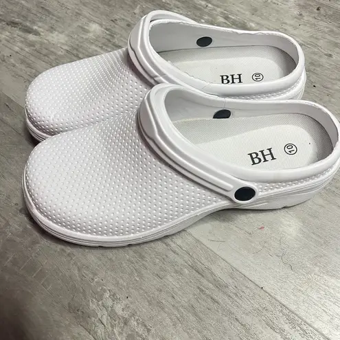 BH Clog Mule Women Sz 10 White Foam Comfort Shoes w Sport Mode New S