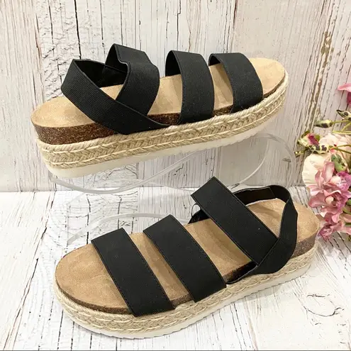 Madden Girl  Black Espadrille Platform Sandals 8