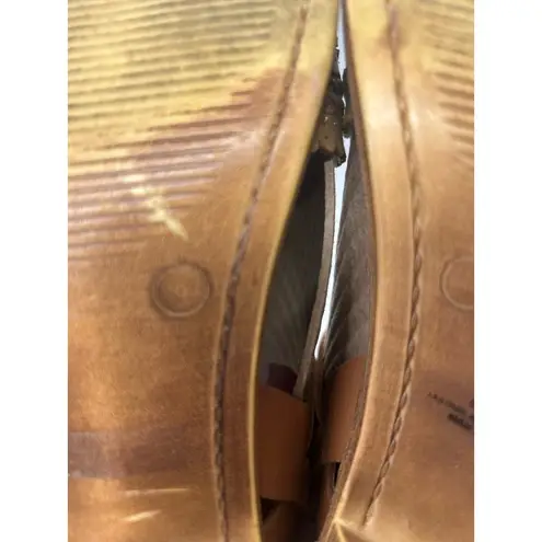 Mariella Made in Italy Boho Sandal neutral Tan Scalloped Edges Size 8