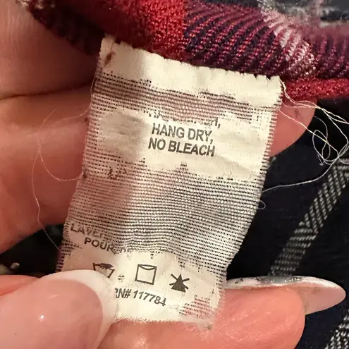 Rails RED BURGUNDY WHITE FLANNEL Plaid Button-Up Shirt Size S