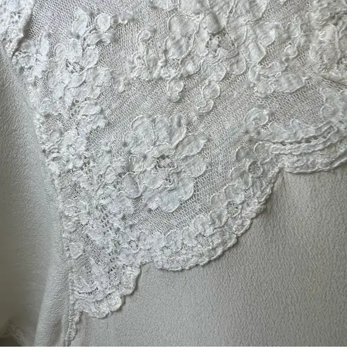 VTG Rositta 100% Silk Nightgown Maxi Ivory Bridal Victorian Romantic Sz M Lace Size M