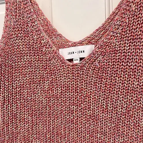 John + Jenn Peta Top Rainbow Prism Knit Tank Medium Multicolor Sweater Colorful