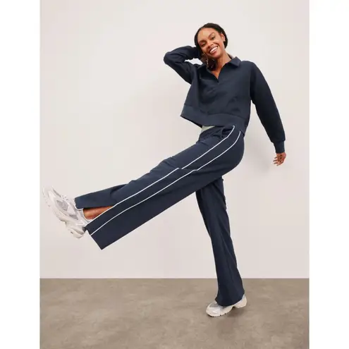 Beyond Yoga Piper LuxeFleece Side Slit Wide Leg Pants Nocturnal Navy Size Small