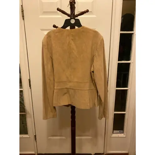 Bandolino tan embroidered 100% suede jacket size 12