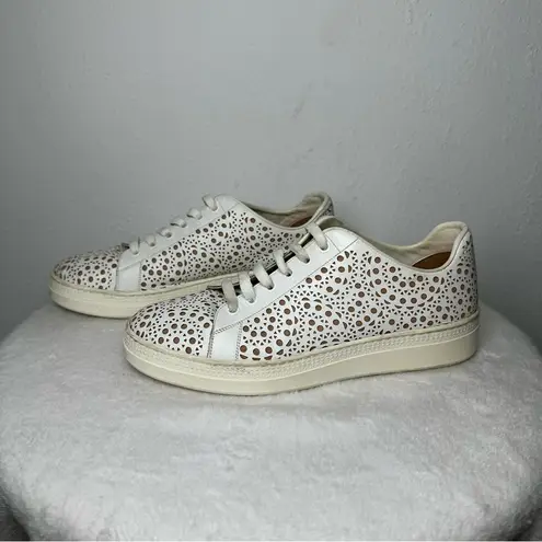 Alaia Size 9 White Tan Laser Cut
Leather Lace