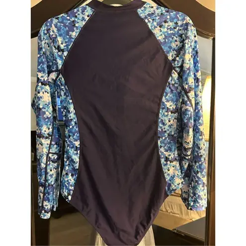 NEW Rash Guard Long Sleeve 1 Pc Swimsuit Zipper Surfing Bathing Suit UPF 50 L Black Size L