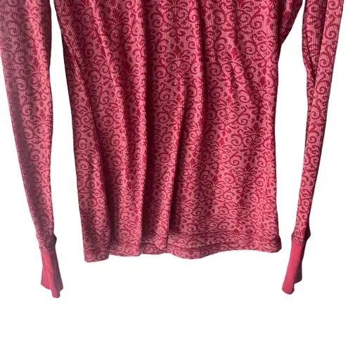 Aventura Women's Size Medium Red Fair Isle Thermal Long Sleeve Shirt
