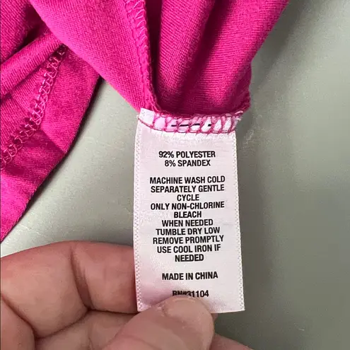 Zelos Long Sleeve Keyhole Back Shirt Pink Size Large NWT