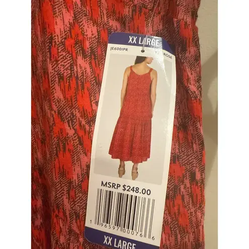 Joie  Maxi Dress Sleeveless Casual Summer Dress Red Print XXL - Image 3