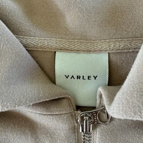 Varley  Dexter half zip sweat light taupe size large - Image 4