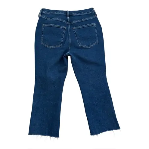 J.Crew  Petite High-Rise Flare Crop Button Fly in All-Day Stretch | Indigo | 31P - Image 5