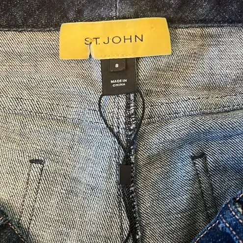 St. John  DARK RINSE EMBELLISHED BOOTCUT JEANS SIZE 8