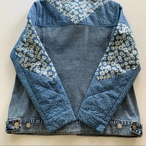 Avec Les Filles Anthropologie | Patchwork Light Wash Boho Denim Jacket Medium