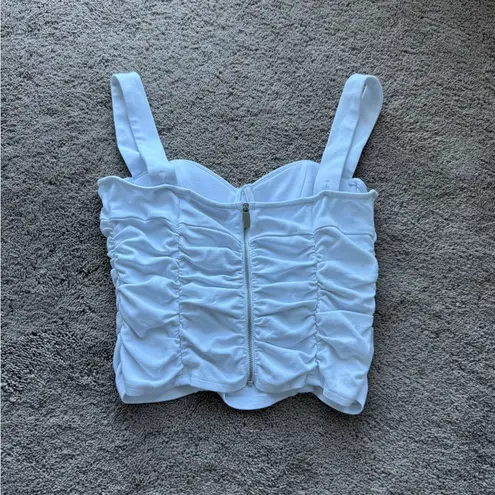 Reformation  Linnea Knit Top - size small - white ruched design - adjustable strap