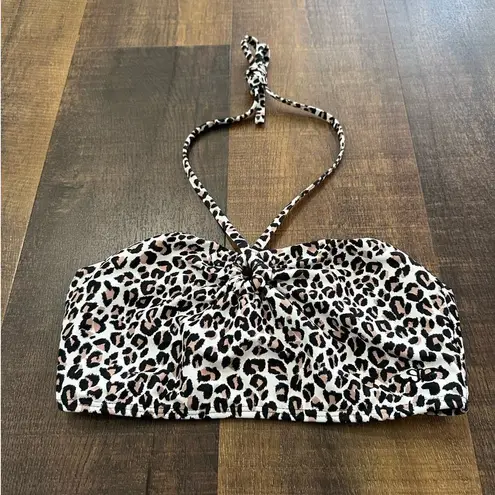 ALBION FIT Echo Cheetah Print Halter Swim Top Size XS