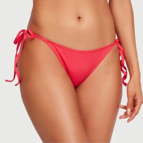 Frederick's of Hollywood Cheeky Bikini Tie Waist Swim Bottom Medium Geranium NWT