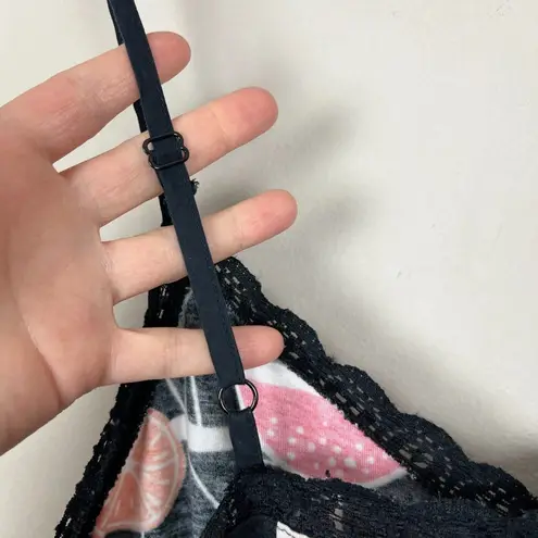 Nick & Nora Sleepwear Dress XL Black Colorful Cocktails Sleeveless Nightgown