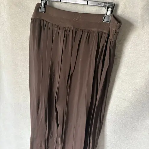 Belle France Brown Gaucho Pants Size M Silk Blend Flowy Boho Size M