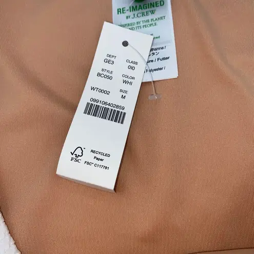 J.Crew New  White Textured Cheeky Bikini Swim Bathing Suit Bottom Size Medium