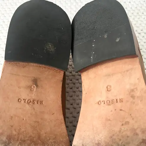 Nisolo James Almond Toe Oxford Menswear Lace Up Shoes Tan Leather Academia Sz 8