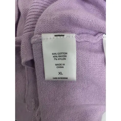 New York And Company NWT 7th Avenue Cardigan Sweater XL Purple Short Sleeve Knit