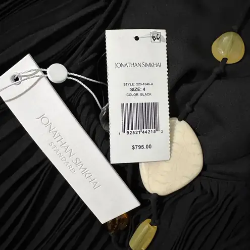 Jonathan Simkhai draped pleated dress Black Size 4