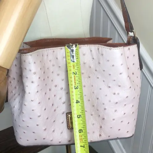 Dooney & Bourke DOONEY BOURKE Pink Ostrich Embossed Leather Shoulder Bag Vintage Mint Condition